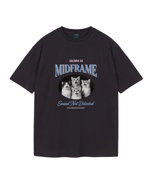 WILDROCK(ワイルドロック)の「ミッドフレームキャット ピグメントオーバーサイズ半袖Tシャツ(クロップ含む)(Tシャツ/カットソー・レディース・ブルー/カーキ/ライトグレー/ホワイト/ブラック/チャコール/ベビーピンク/ライトパープル・FREE/X-SMALL/SMALL/MEDIUM/LARGE)」の1枚目の写真