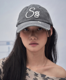 SOMSOC（ソムソック）の「SIGNATURE DESTROYED BALL-CAP_CHARCOAL（キャップ）」