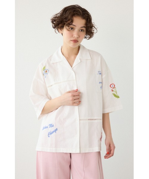 RODEO CROWNS WIDE BOWL(ロデオクラウンズワイドボウル)の「INDIA EMBROIDERY シャツ(シャツ/ブラウス・レディース・オフホワイト/ブラック・FREE)」の8枚目の写真