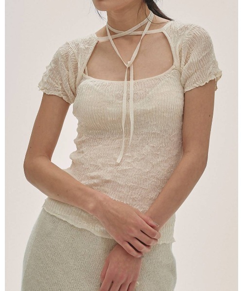 TODAYFUL(トゥデイフル)の「2way Sheer Knittops 12610524(ニット/セーター・メンズ・オフホワイト/ライトブルー/オリーブ・FREE)」の2枚目の写真
