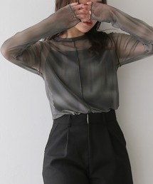 【cheriella】前後2WAYニュアンスウェーブホールシアートップス 2-WAY NUANCE WAVE HOLE SHEER TOPS