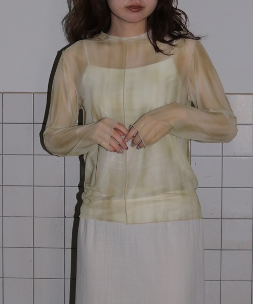 cheriella（シェリエラ）の「【cheriella】前後2WAYニュアンスウェーブホールシアートップス  2-WAY NUANCE WAVE HOLE SHEER TOPS（Tシャツ/カットソー・レディース・グリーン/アイボリー/ブルー/ダークグレー/ブラウン・MEDIUM）」の21枚目の写真