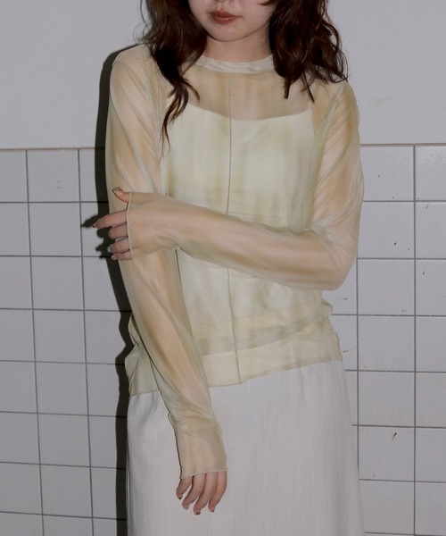cheriella（シェリエラ）の「【cheriella】前後2WAYニュアンスウェーブホールシアートップス  2-WAY NUANCE WAVE HOLE SHEER TOPS（Tシャツ/カットソー・レディース・グリーン/アイボリー/ブルー/ダークグレー/ブラウン・MEDIUM）」の20枚目の写真