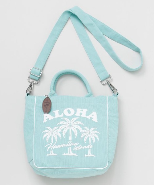 LOCALMOTION HAWAII(ローカルモーション ハワイ)の「ハワイ&リゾートナニコーデュWAY-ミニトート(トートバッグ・レディース・ホワイト/ミント/ブルー・FREE/ONE SIZE)」の4枚目の写真