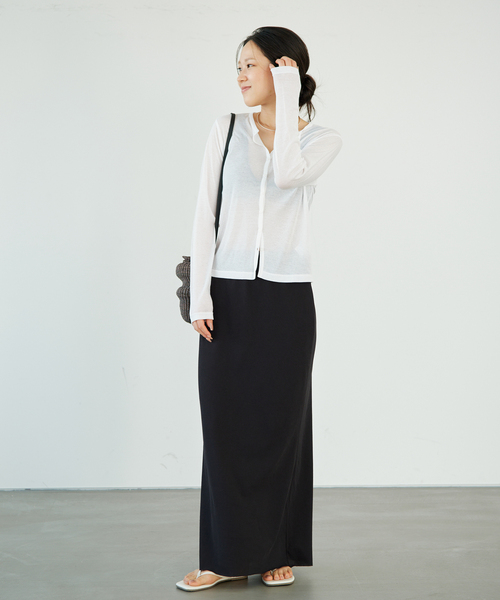 plage（プラージュ）の「《追加》SHEER カーディガン トップス 2（カーディガン/ボレロ・レディース・ライトグリーン/ブラック/ホワイト・FREE）」の16枚目の写真
