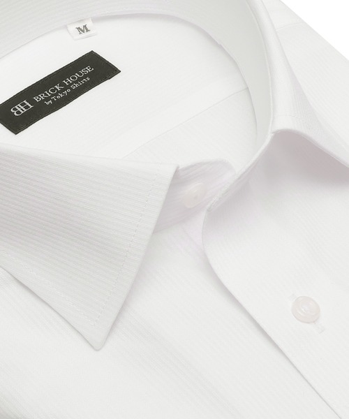 TOKYO SHIRTS（トウキョウシャツ）の「【吸水速乾】 形態安定ノンアイロン ワイド 半袖ビジネスワイシャツ（ビジネスシャツ・メンズ・ホワイト・首回り42cm/首回り43cm/首回り41cm/首回り39cm/首回り37cm）」の2枚目の写真