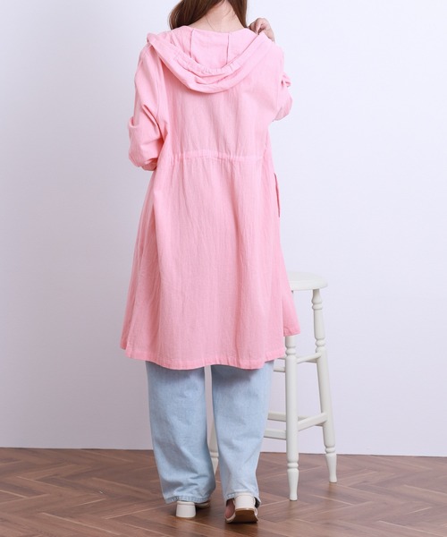 crossi(クロッシー)の「フード付ウエストドロスト リネン ロングカーディガン(カーディガン/ボレロ・レディース・ピンク・38)」の6枚目の写真