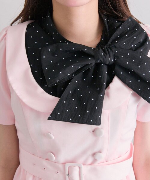 OLIVE des OLIVE(オリーブデオリーブ)の「【インフルエンサー企画】miko ribbon peplum jacket(テーラードジャケット・レディース・ブラック/ピンク・FREE)」の4枚目の写真