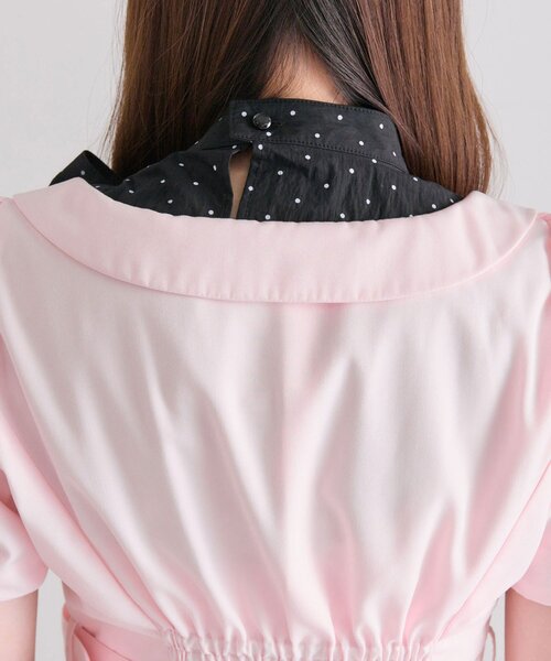 OLIVE des OLIVE(オリーブデオリーブ)の「【インフルエンサー企画】miko ribbon peplum jacket(テーラードジャケット・レディース・ブラック/ピンク・FREE)」の5枚目の写真