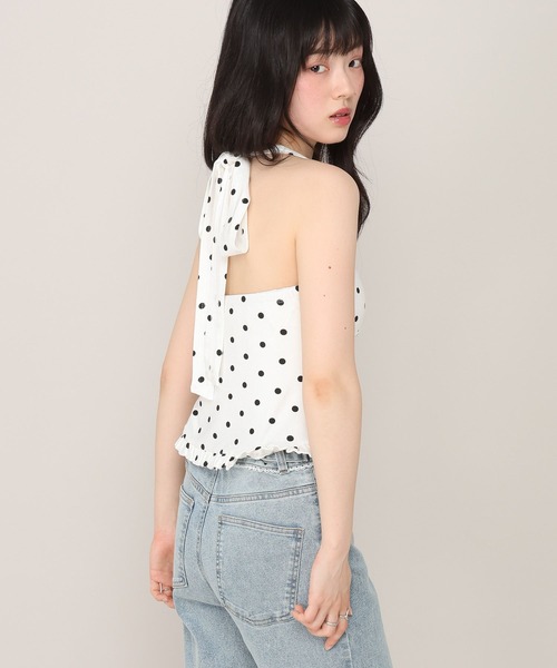 Heather(ヘザー)の「ホルターネックリボンキャミ 1046895(その他トップス・レディース・イエロー系その他/ブラック系その他/ホワイト系その他・FREE)」の1枚目の写真