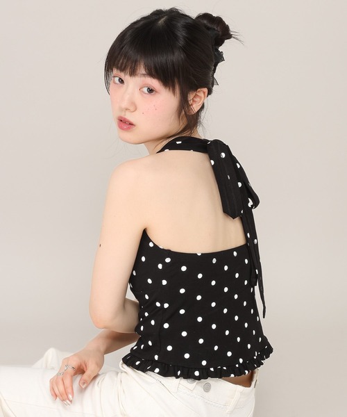 Heather(ヘザー)の「ホルターネックリボンキャミ 1046895(その他トップス・レディース・イエロー系その他/ブラック系その他/ホワイト系その他・FREE)」の2枚目の写真