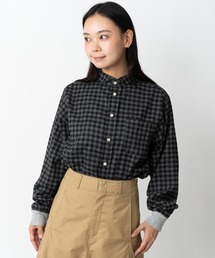 2WAYショールカラーチェックネルシャツ