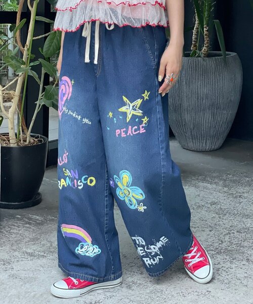 HELLO.SANFRANCISCO(ハローサンフランシスコ)の「【HELLO.SANFRANCISCO/ハローサンフランシスコ】カラフルペイントデニム(デニムパンツ・レディース・サックスブルー/ネイビー・MEDIUM/SMALL)」の6枚目の写真