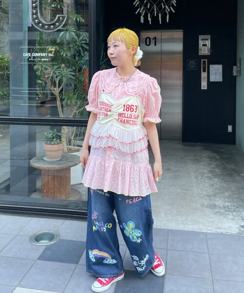 HELLO.SANFRANCISCO(ハローサンフランシスコ)の「【HELLO.SANFRANCISCO/ハローサンフランシスコ】カラフルペイントデニム(デニムパンツ・レディース・サックスブルー/ネイビー・MEDIUM/SMALL)」の8枚目の写真