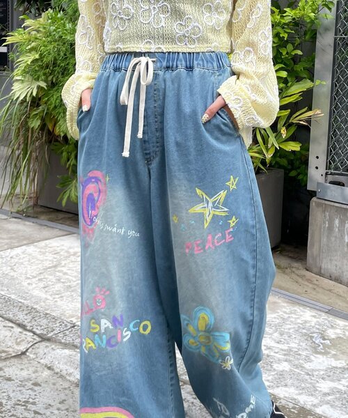 HELLO.SANFRANCISCO(ハローサンフランシスコ)の「【HELLO.SANFRANCISCO/ハローサンフランシスコ】カラフルペイントデニム(デニムパンツ・レディース・サックスブルー/ネイビー・MEDIUM/SMALL)」の11枚目の写真