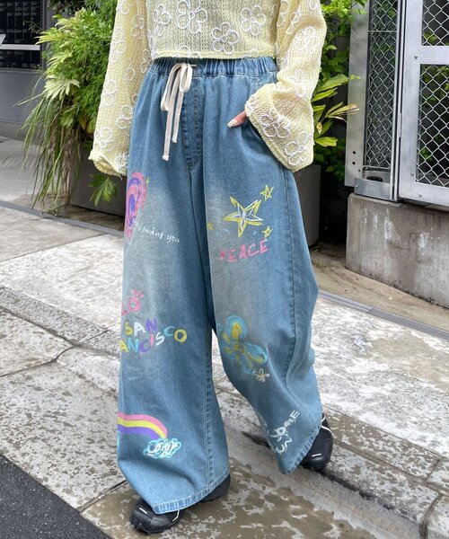 HELLO.SANFRANCISCO(ハローサンフランシスコ)の「【HELLO.SANFRANCISCO/ハローサンフランシスコ】カラフルペイントデニム(デニムパンツ・レディース・サックスブルー/ネイビー・MEDIUM/SMALL)」の12枚目の写真