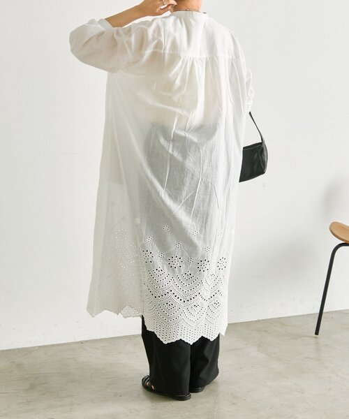 ear PAPILLONNER（イアパピヨネ）の「カットワーク刺しゅうワンピース【SUM1 STYLE】（ワンピース・レディース・ホワイト/レッド・FREE）」の6枚目の写真
