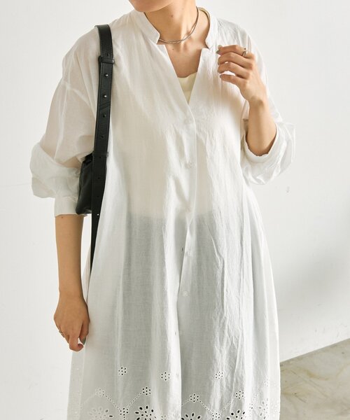 ear PAPILLONNER（イアパピヨネ）の「カットワーク刺しゅうワンピース【SUM1 STYLE】（ワンピース・レディース・ホワイト/レッド・FREE）」の7枚目の写真