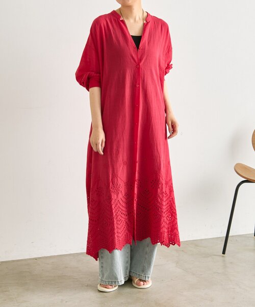 ear PAPILLONNER（イアパピヨネ）の「カットワーク刺しゅうワンピース【SUM1 STYLE】（ワンピース・レディース・ホワイト/レッド・FREE）」の19枚目の写真