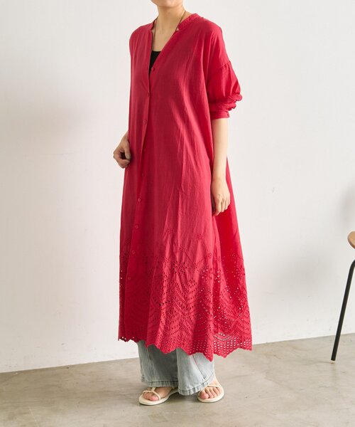 ear PAPILLONNER（イアパピヨネ）の「カットワーク刺しゅうワンピース【SUM1 STYLE】（ワンピース・レディース・ホワイト/レッド・FREE）」の20枚目の写真