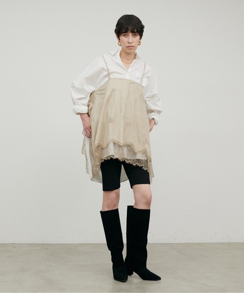 LARUTA(ラルータ)の「【LARUTA】フェイクスエード前後2WAYキャミブラウス(キャミソール・レディース・ベージュ/ブラウン・FREE)」の14枚目の写真
