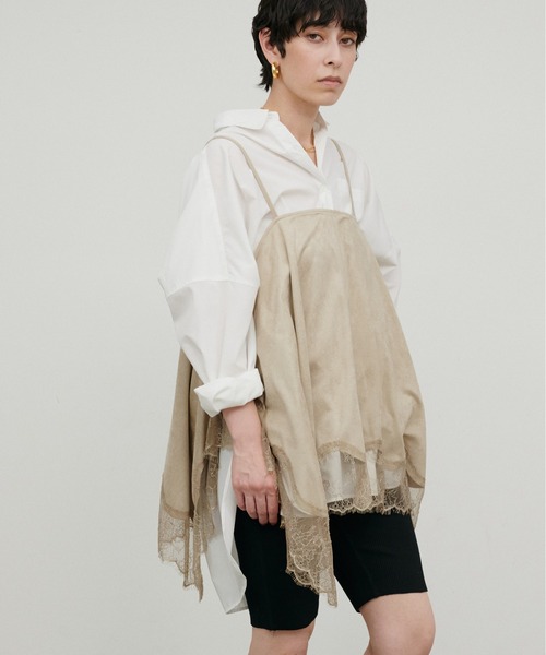 LARUTA(ラルータ)の「【LARUTA】フェイクスエード前後2WAYキャミブラウス(キャミソール・レディース・ベージュ/ブラウン・FREE)」の17枚目の写真