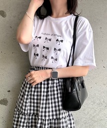 リボンいっぱい半袖Tシャツ(hsyd)