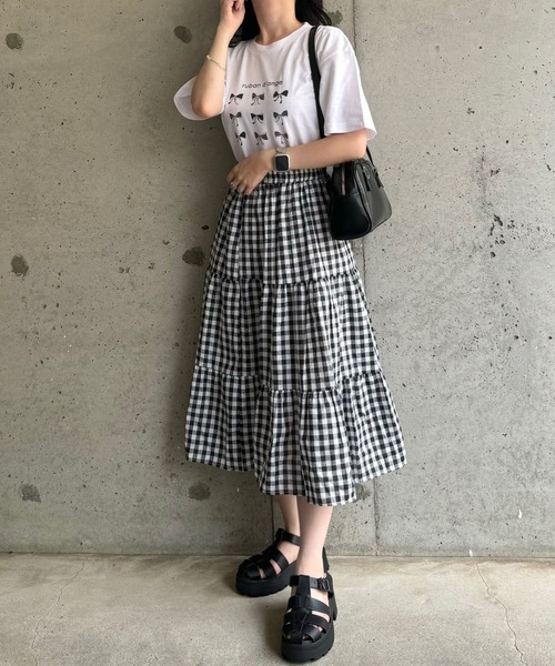 tunee(チュニー)の「リボンいっぱい半袖Tシャツ(hsyd)(Tシャツ/カットソー・レディース・ホワイト・LARGE)」の7枚目の写真