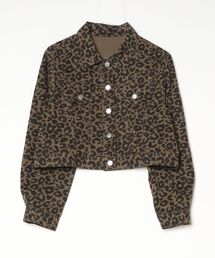 mindseeker（マインドシーカー）の「Leopard Denim Jacket / レオパードショート丈デニムジャケット（デニムジャケット）」