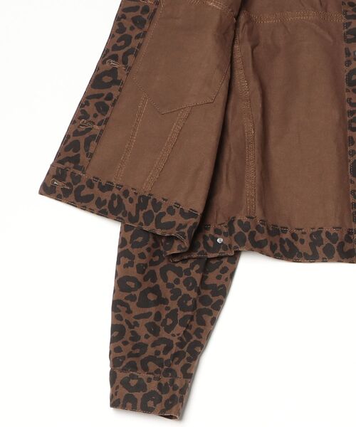 mindseeker girls（マインドシーカーガールズ）の「Leopard Denim Jacket / レオパードショート丈デニムジャケット（デニムジャケット・レディース・ブラウン/カーキ・FREE）」の3枚目の写真