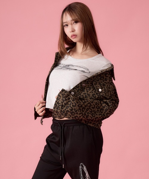 mindseeker girls（マインドシーカーガールズ）の「Leopard Denim Jacket / レオパードショート丈デニムジャケット（デニムジャケット・レディース・ブラウン/カーキ・FREE）」の20枚目の写真