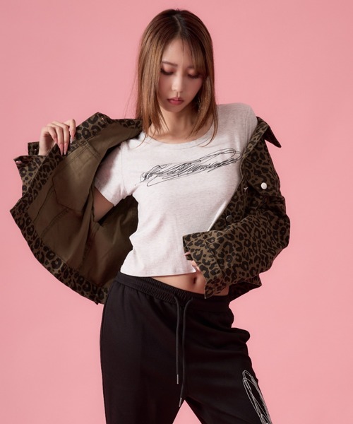 mindseeker girls（マインドシーカーガールズ）の「Leopard Denim Jacket / レオパードショート丈デニムジャケット（デニムジャケット・レディース・ブラウン/カーキ・FREE）」の21枚目の写真