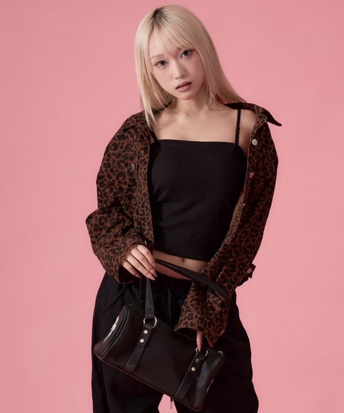mindseeker girls（マインドシーカーガールズ）の「Leopard Denim Jacket / レオパードショート丈デニムジャケット（デニムジャケット・レディース・ブラウン/カーキ・FREE）」の10枚目の写真