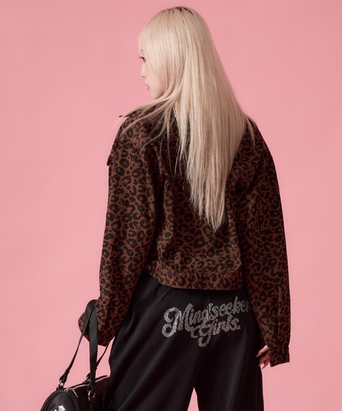 mindseeker girls（マインドシーカーガールズ）の「Leopard Denim Jacket / レオパードショート丈デニムジャケット（デニムジャケット・レディース・ブラウン/カーキ・FREE）」の12枚目の写真