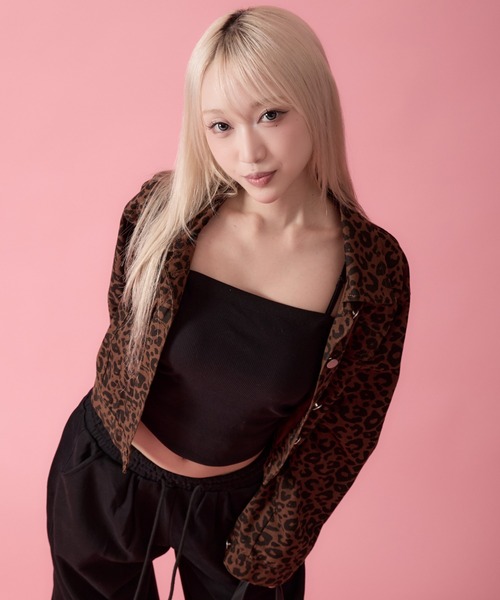 mindseeker girls（マインドシーカーガールズ）の「Leopard Denim Jacket / レオパードショート丈デニムジャケット（デニムジャケット・レディース・ブラウン/カーキ・FREE）」の13枚目の写真
