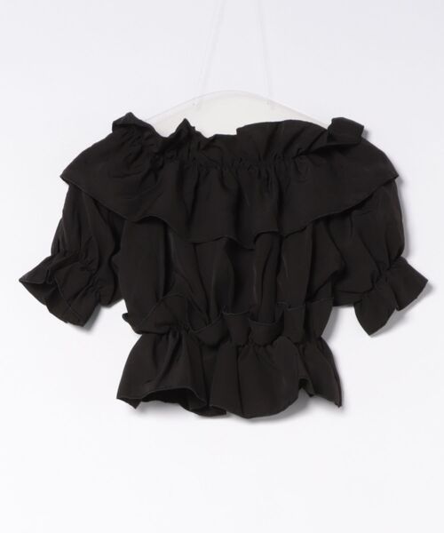 Ritzy(リッツィー)の「ショート丈・オフショルダーブラウス(シャツ/ブラウス・レディース・ホワイト/ブラック・MEDIUM/LARGE)」の9枚目の写真