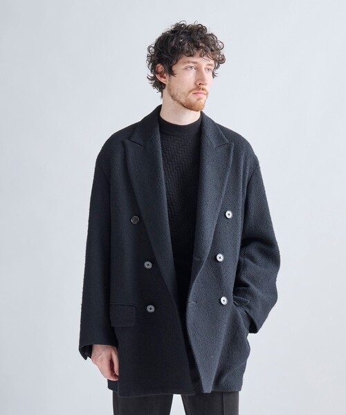 MEN'S BIGI(メンズビギ)の「【BASED ON MEN'S BIGI HERITAGE】ブラックヘリンボーン コテージコート(チェスターコート・メンズ・ブラック・03/02)」の3枚目の写真