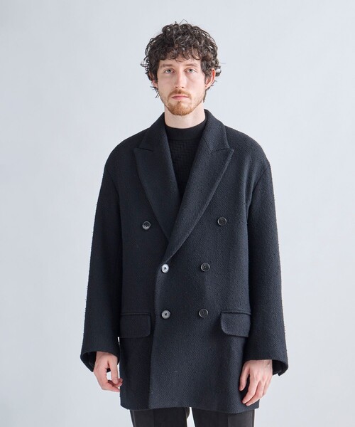 MEN'S BIGI(メンズビギ)の「【BASED ON MEN'S BIGI HERITAGE】ブラックヘリンボーン コテージコート(チェスターコート・メンズ・ブラック・03/02)」の6枚目の写真