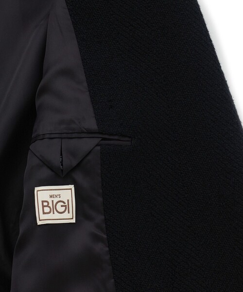 MEN'S BIGI(メンズビギ)の「【BASED ON MEN'S BIGI HERITAGE】ブラックヘリンボーン コテージコート(チェスターコート・メンズ・ブラック・03/02)」の16枚目の写真