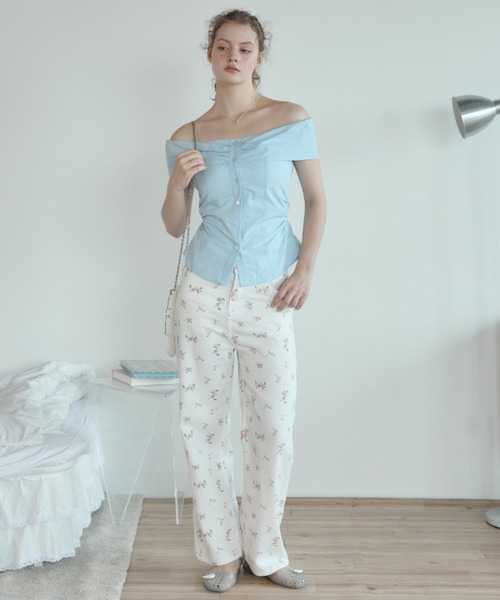 Birthday room(バースデイルーム)の「フラワーコットンパンツ/Floral Cotton Pants(その他パンツ・レディース・ホワイト・FREE)」の17枚目の写真