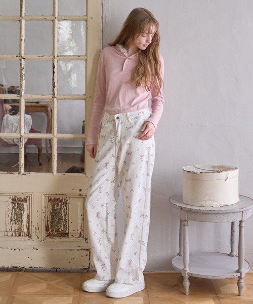 Birthday room(バースデイルーム)の「フラワーコットンパンツ/Floral Cotton Pants(その他パンツ・レディース・ホワイト・FREE)」の10枚目の写真