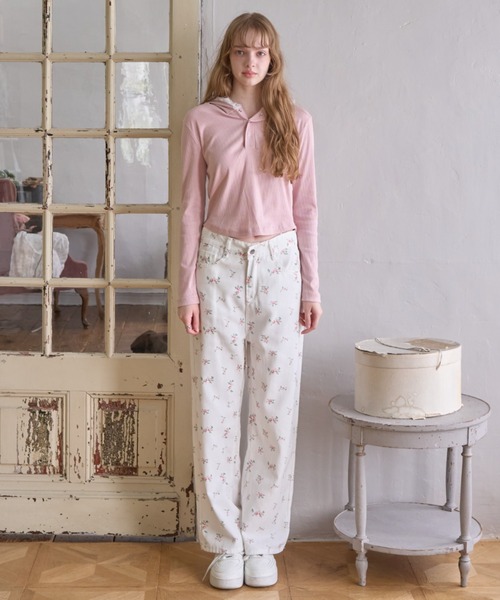 Birthday room(バースデイルーム)の「フラワーコットンパンツ/Floral Cotton Pants(その他パンツ・レディース・ホワイト・FREE)」の11枚目の写真