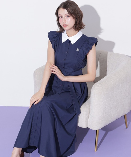 JILL by JILL STUART(ジルバイジルスチュアート)の「袖バルーンシャツワンピース(ワンピース・レディース・ブラック系その他/ブルー系その他/ネイビー・FREE)」の6枚目の写真