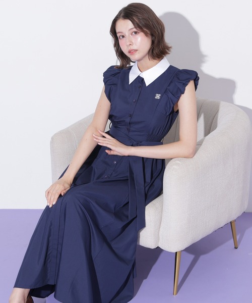JILL by JILL STUART(ジルバイジルスチュアート)の「袖バルーンシャツワンピース(ワンピース・レディース・ブラック系その他/ブルー系その他/ネイビー・FREE)」の7枚目の写真