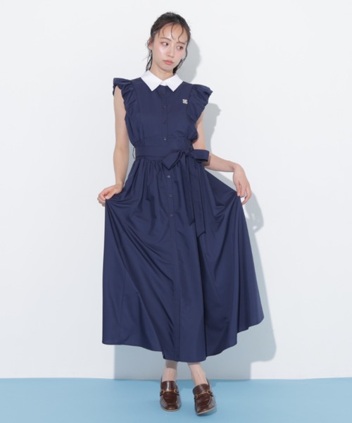 JILL by JILL STUART(ジルバイジルスチュアート)の「袖バルーンシャツワンピース(ワンピース・レディース・ブラック系その他/ブルー系その他/ネイビー・FREE)」の14枚目の写真
