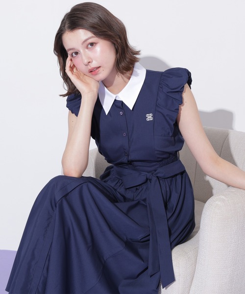 JILL by JILL STUART(ジルバイジルスチュアート)の「袖バルーンシャツワンピース(ワンピース・レディース・ブラック系その他/ブルー系その他/ネイビー・FREE)」の8枚目の写真