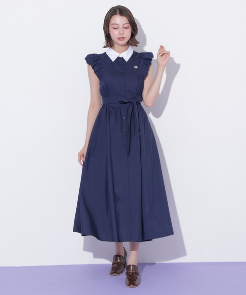 JILL by JILL STUART(ジルバイジルスチュアート)の「袖バルーンシャツワンピース(ワンピース・レディース・ブラック系その他/ブルー系その他/ネイビー・FREE)」の13枚目の写真