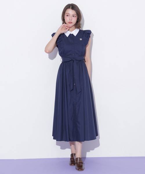 JILL by JILL STUART(ジルバイジルスチュアート)の「袖バルーンシャツワンピース(ワンピース・レディース・ブラック系その他/ブルー系その他/ネイビー・FREE)」の11枚目の写真