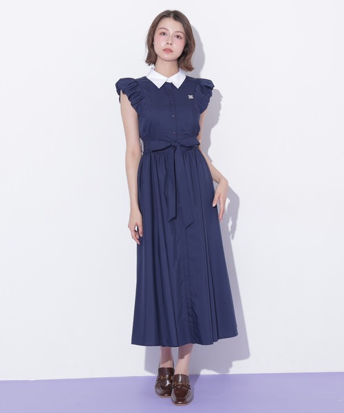 JILL by JILL STUART(ジルバイジルスチュアート)の「袖バルーンシャツワンピース(ワンピース・レディース・ブラック系その他/ブルー系その他/ネイビー・FREE)」の10枚目の写真