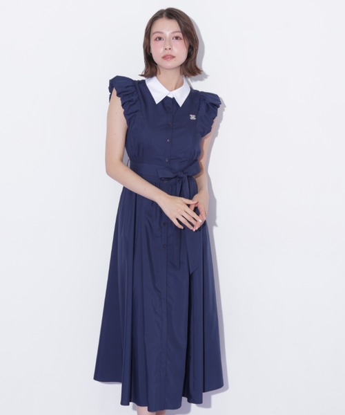JILL by JILL STUART(ジルバイジルスチュアート)の「袖バルーンシャツワンピース(ワンピース・レディース・ブラック系その他/ブルー系その他/ネイビー・FREE)」の9枚目の写真